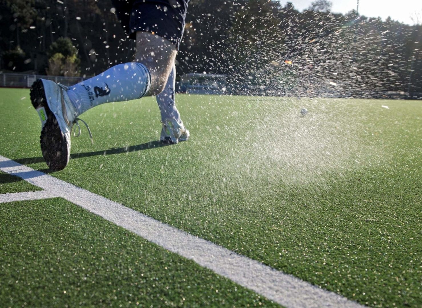 Soccer wet field