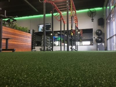 Artificial grass in gym
